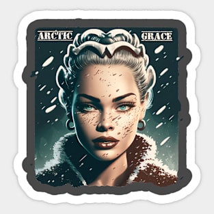 Arctic Grace: Retro Stamp Edition Sticker